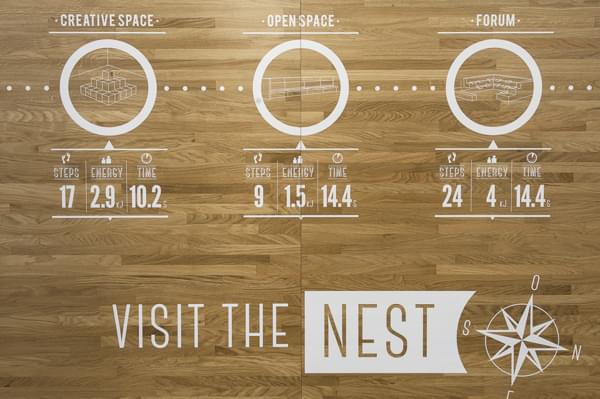 上海辦公家具廠家:帶您走進Nest時尚辦公空間——Nest辦公室創意指示牌