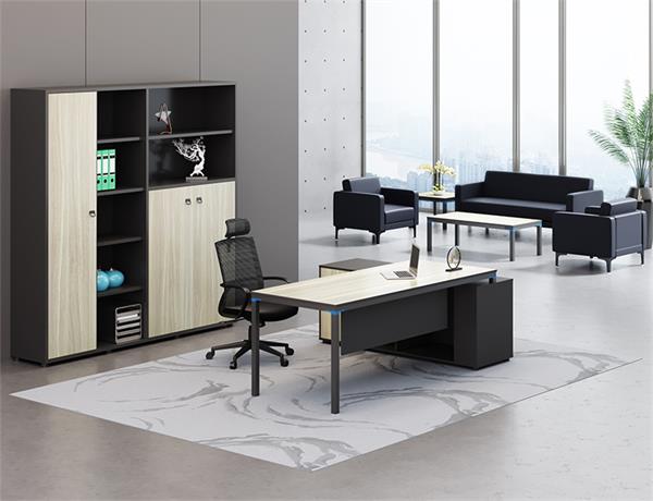 木質檔案資料書桌落地儲物帶門組合辦公室大文件柜子