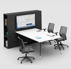 多功能網絡會議桌 小型帶柜子時尚會議洽談桌RC-MC2420B 多功能網絡會議桌 小型帶柜子時尚會議洽談桌RC-MC2420B